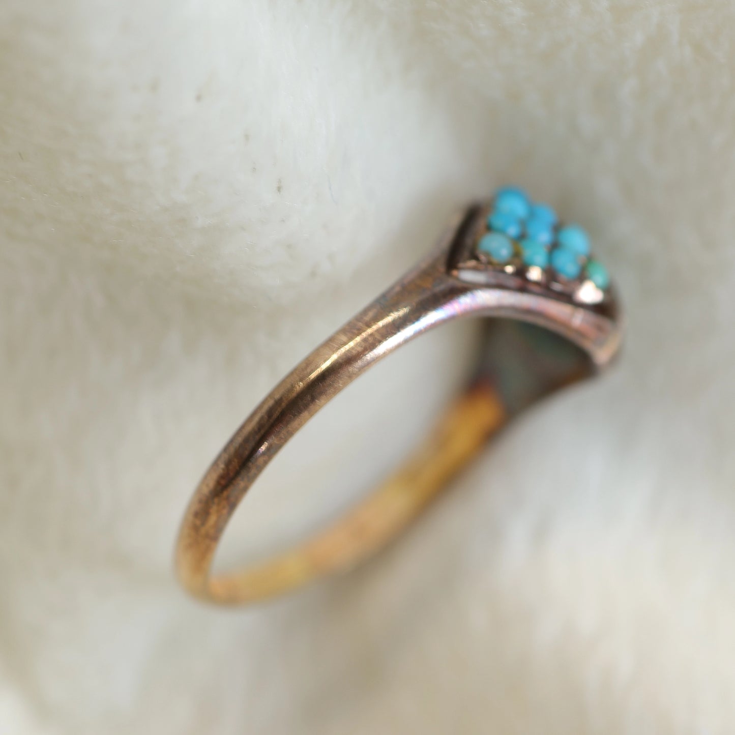 Victorian 15ct Gold Turquoise Ring - Dated 1869.