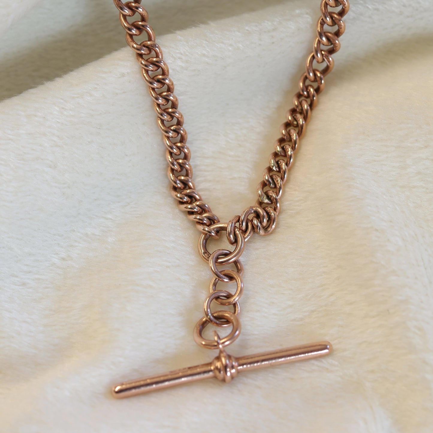 Vintage 9ct Albert Chain Necklace - Classic Graduated Chain & T-Bar