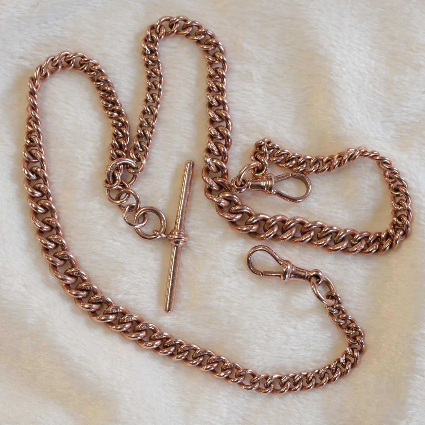 Vintage 9ct Albert Chain Necklace - Classic Graduated Chain & T-Bar